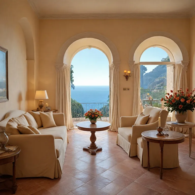 Elegant hotel suites with fireplace for a romantic Amalfi Coast stay